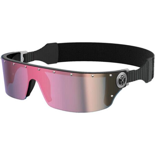 Moschino Women`s Wraparound Sunglasses w/ Flash Lens - MOS049S Blk-Silver/Pink Multi (035J VQ)