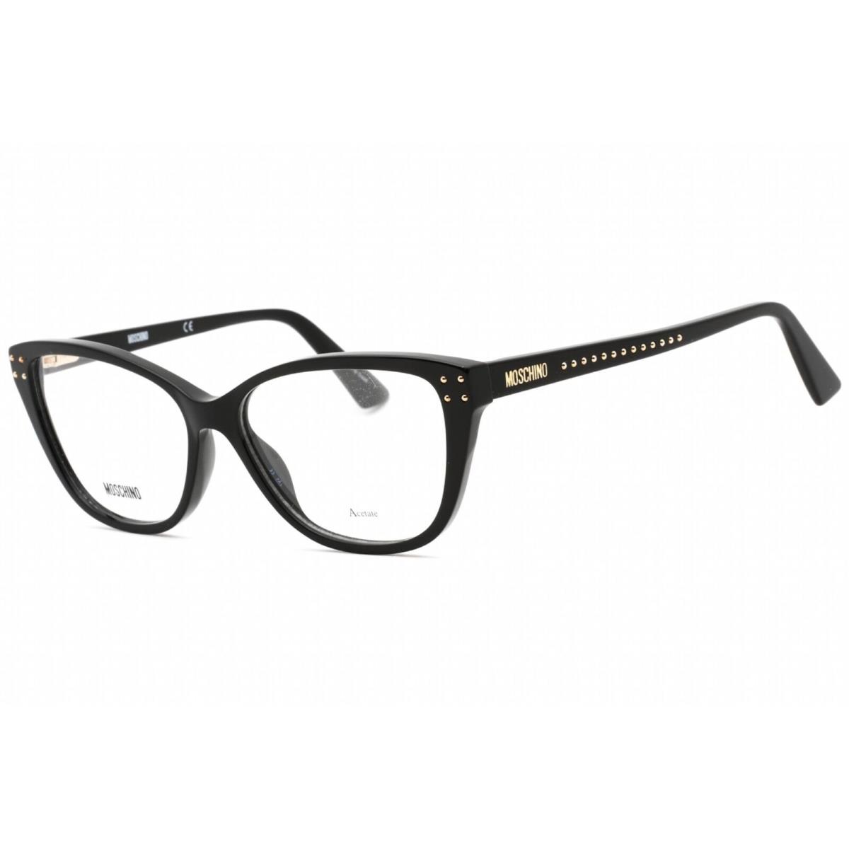 Moschino Women`s Eyeglasses Clear Demo Lens Black Cat Eye Frame MOS583 0807 00