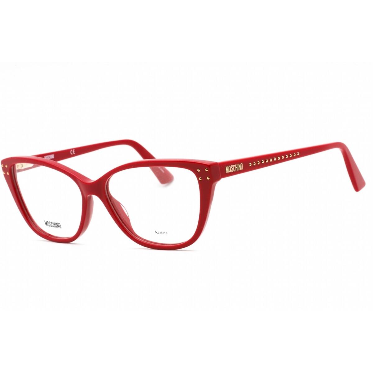 Moschino Women`s Eyeglasses Clear Demo Lens Red Rectangular Frame MOS583 0C9A 00