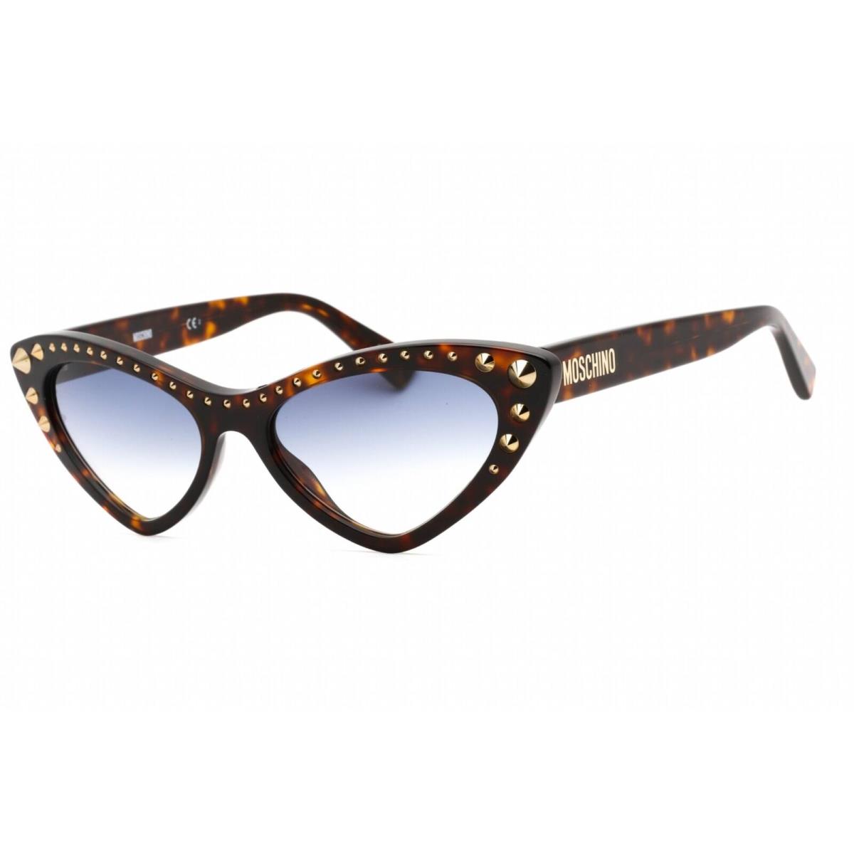 Moschino Women`s Sunglasses Cat Eye Frame Dark Blue Sf Lens MOS093/S 0086 08