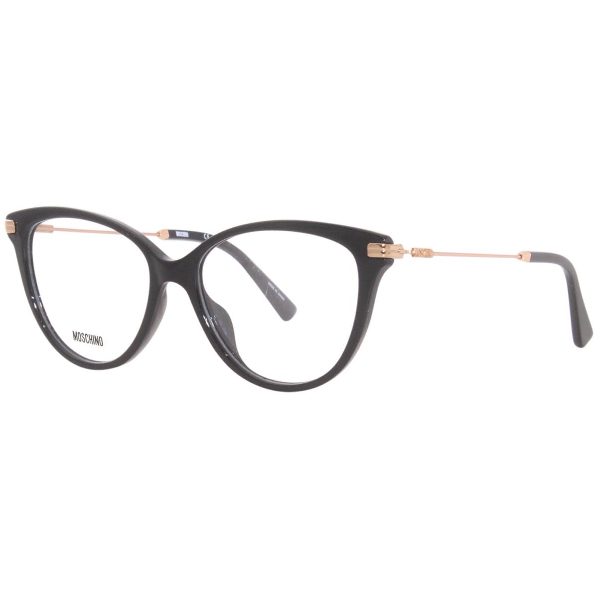 Moschino MOS561 807 Eyeglasses Women`s Black Full Rim Cat Eye 52mm