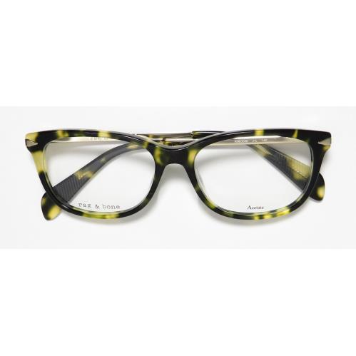 Rag Bone 3006 Cat Eye Iconic American Fashion Label Eyeglass Frame/glasses Havana Green Gold