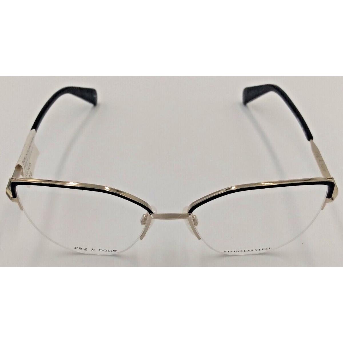 Rag Bone Glasses Womens /color/model Eyeglass Frames +case/bag 53-16-140/Gold Black/RNB 3042-G