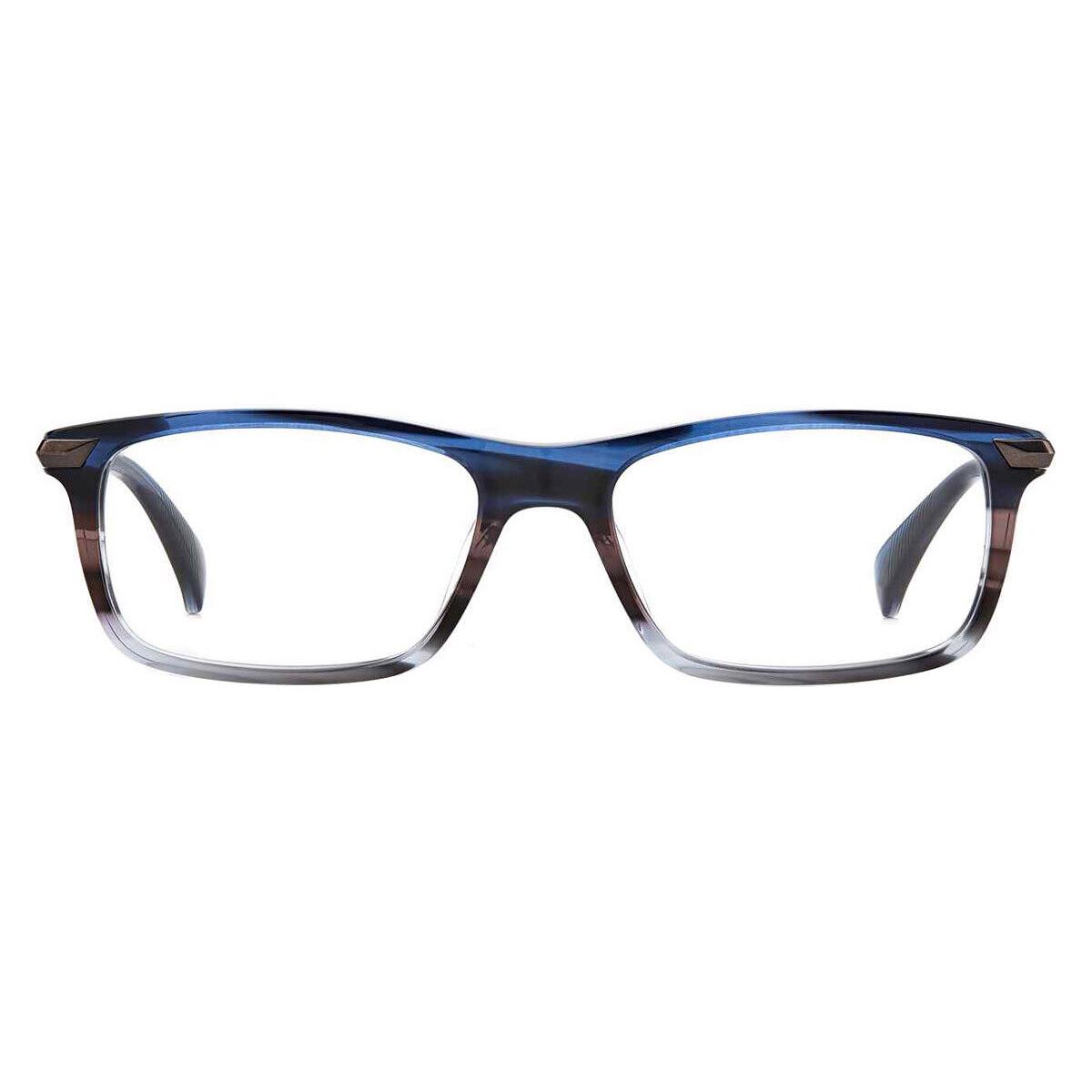 Rag Bone RNB7050 Eyeglasses Men Blue Gray Horn Rectangle 54