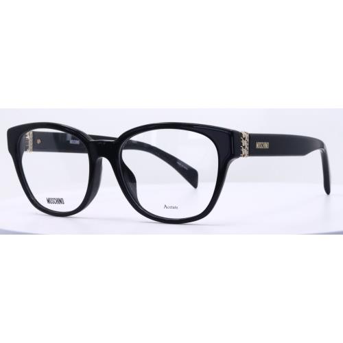 Moschino MOS524/F 807 Black Womens Square Full Rim Eyeglasses 53-17-145