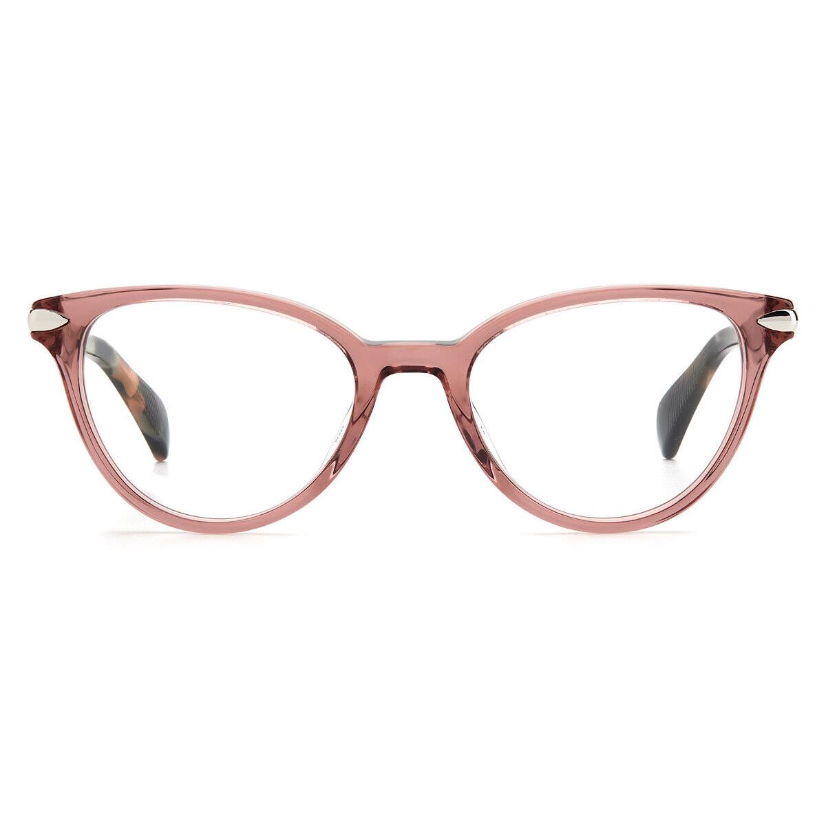 Rag Bone 3040 Eyeglasses Women Havana Mauve Cat Eye 49mm