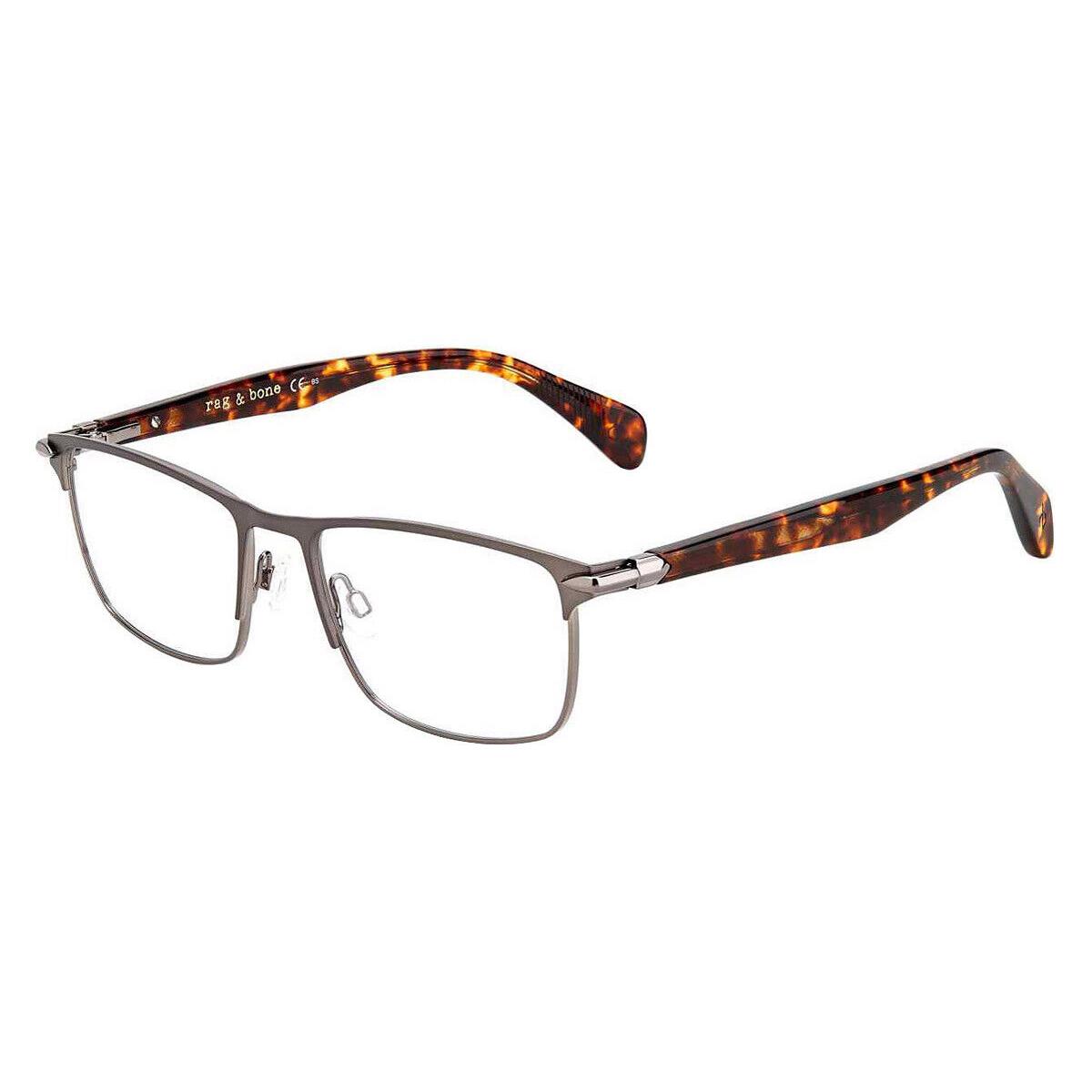 Rag Bone 7046 Eyeglasses Men Matte Gray Rectangle 55mm - Frame: Matte Gray, Lens: Demo