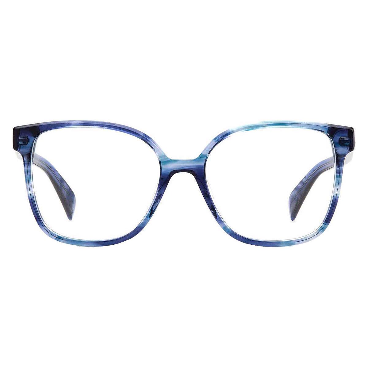 Rag Bone RNB3053 Eyeglasses Women Blue Square 54mm - Frame: Blue, Lens: Demo