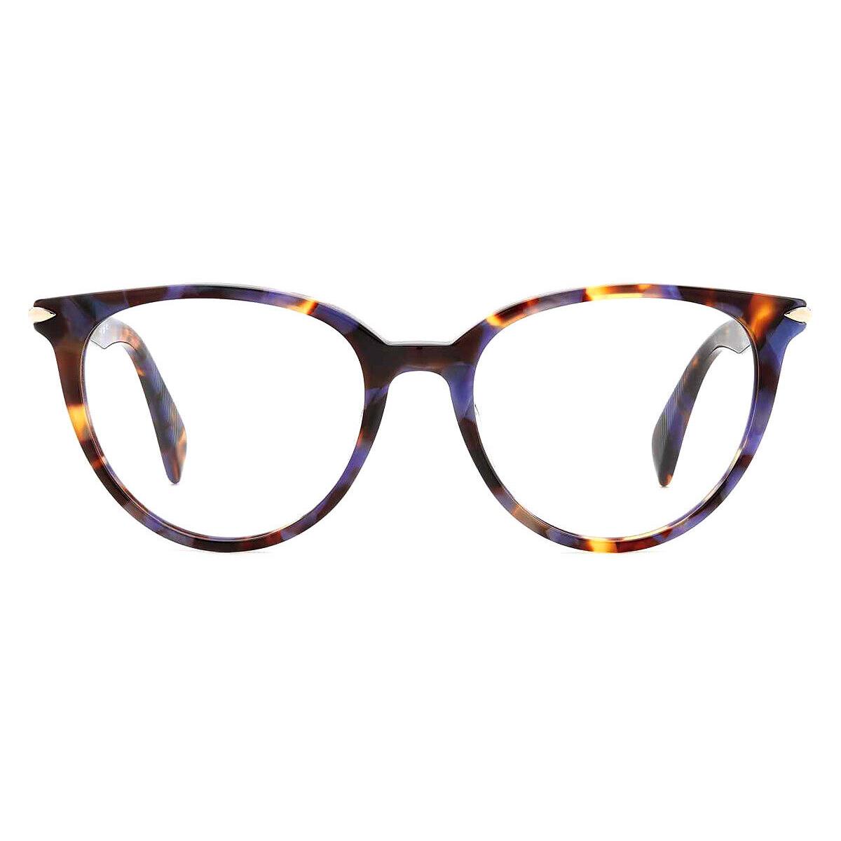 Rag Bone Rag Eyeglasses Women Blue Havana 51mm - Frame: Blue Havana, Lens: Demo