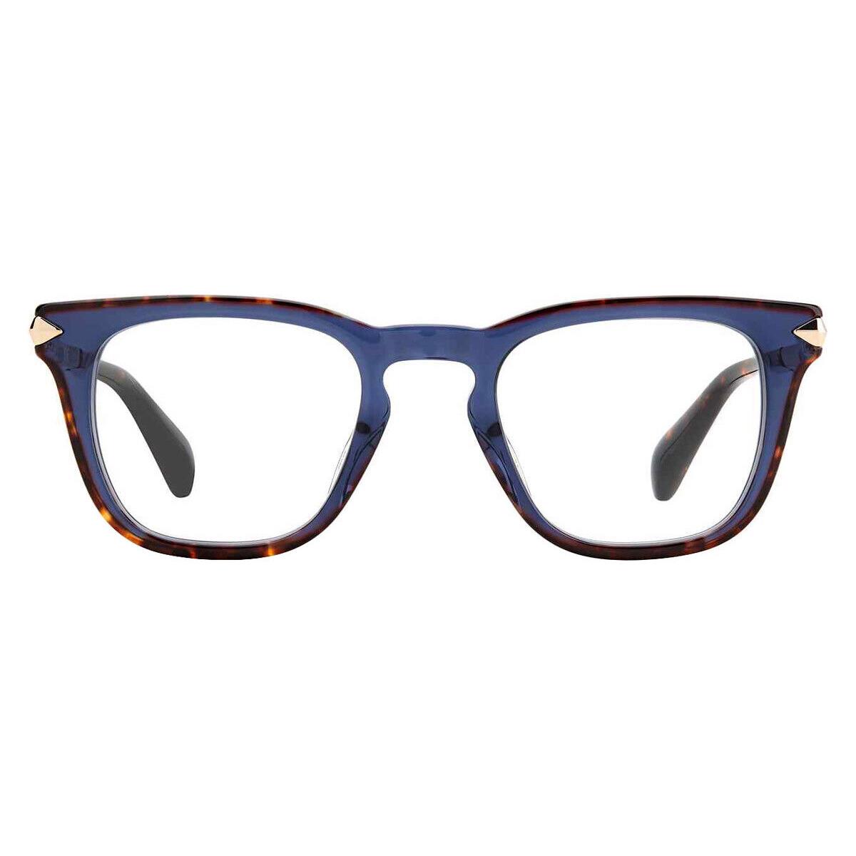 Rag Bone 7048 Eyeglasses Men Blue Havana Square 48mm - Frame: Blue Havana, Lens: Demo