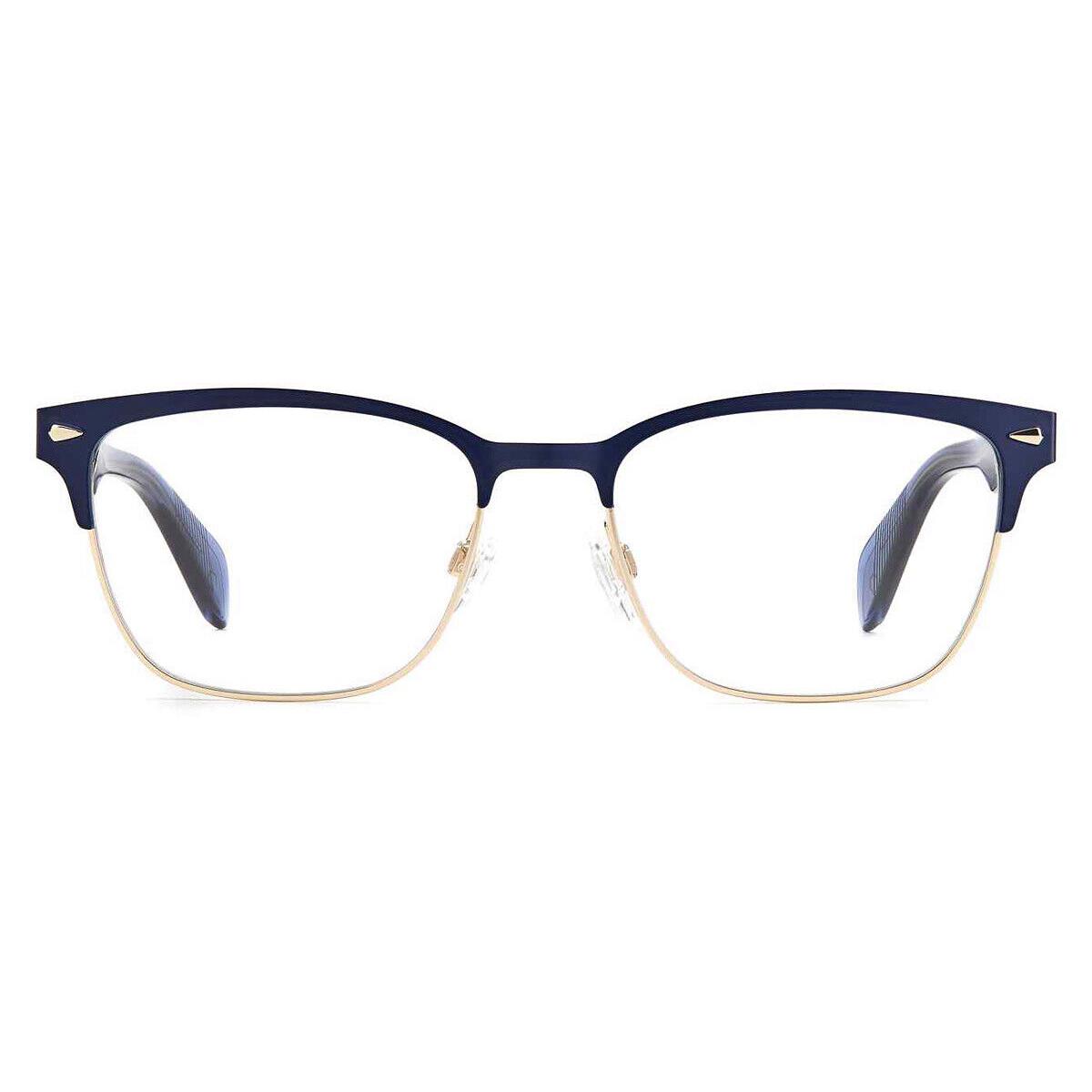 Rag Bone RNB3022 Eyeglasses Women Blue Rectangle 51mm - Frame: Blue, Lens: Demo