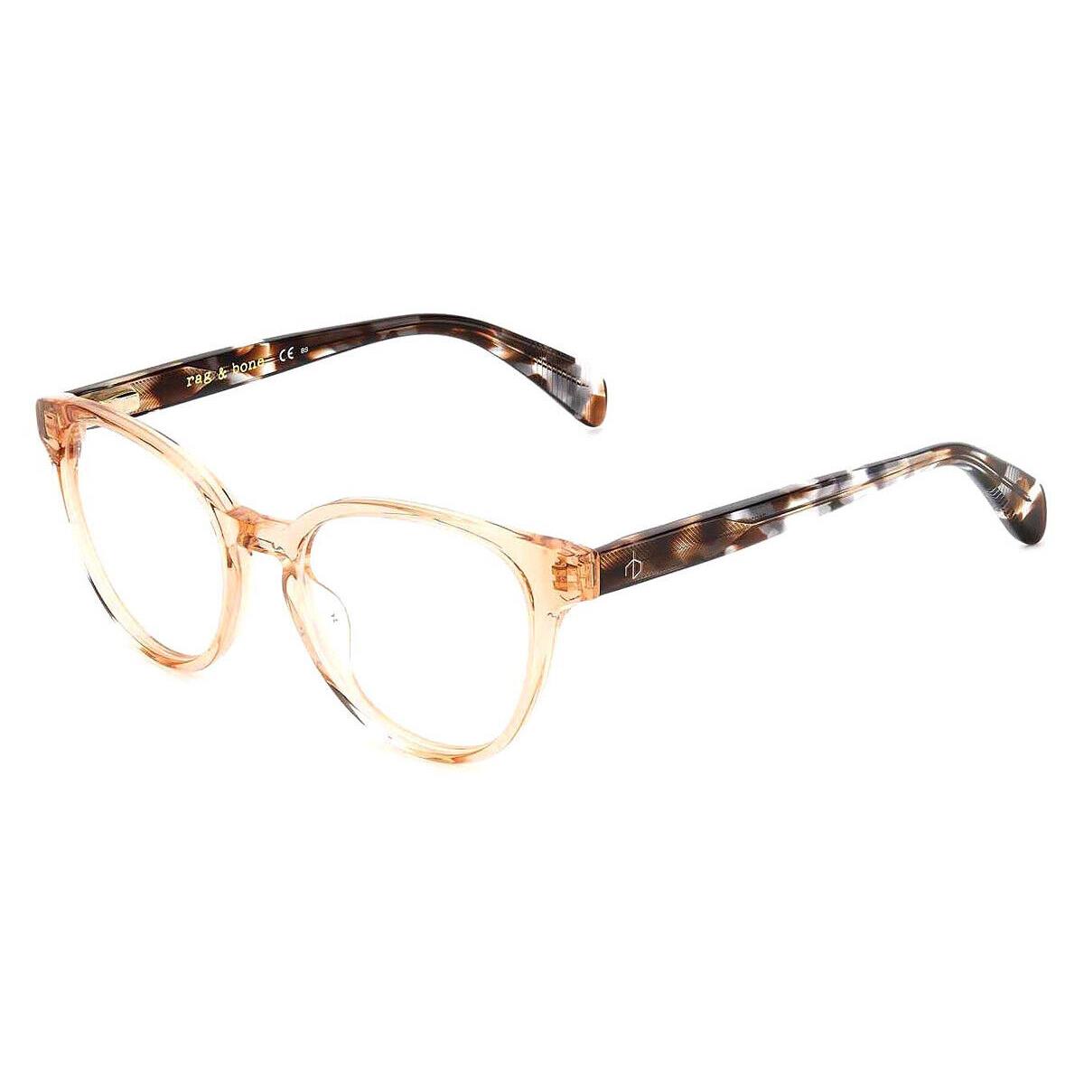 Rag Bone Rag Eyeglasses Women Light Brown 51mm - Frame: Light Brown, Lens: Demo