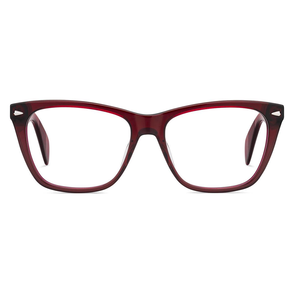 Rag Bone 3013 Eyeglasses 0LHF Opal Burgundy Rectangle 53mm