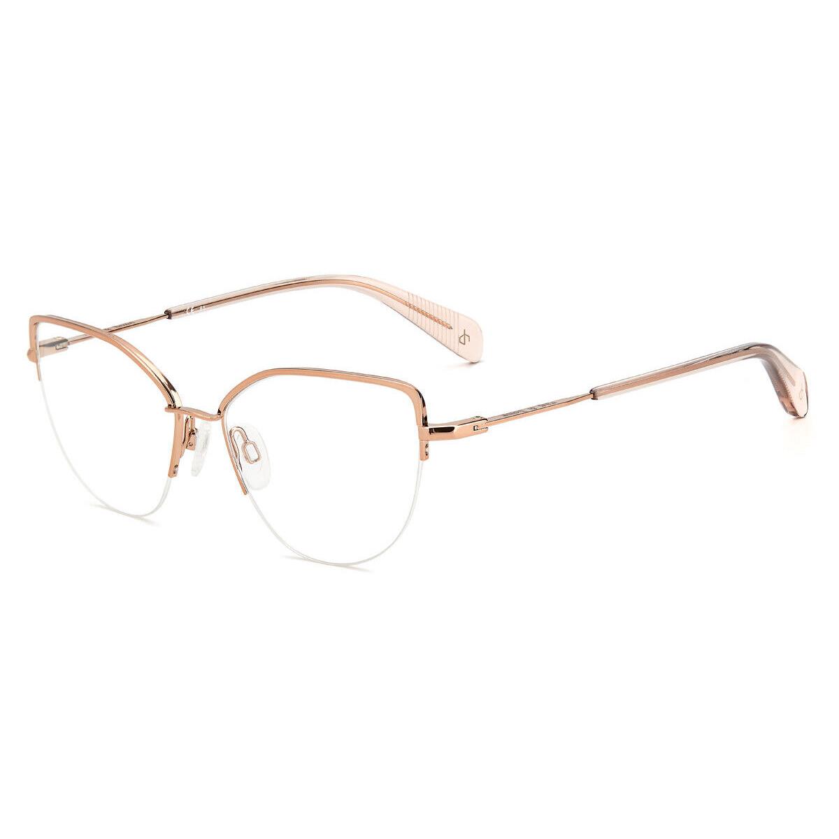 Rag Bone Eyeglasses Women Red Gold Cat Eye 53mm