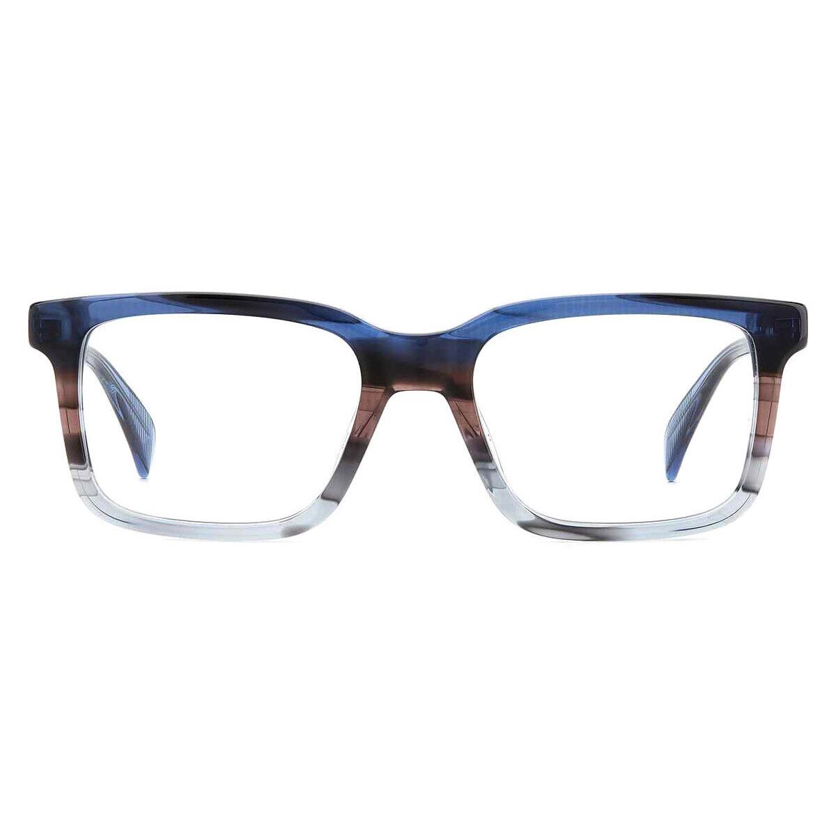 Rag Bone RNB7053/G Eyeglasses Men Blue Rectangle 53mm