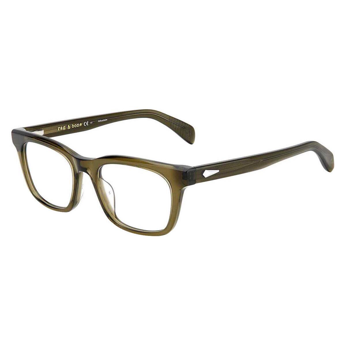 Rag Bone 8002/G Eyeglasses Men Green Square 52mm - Frame: Green, Lens: Demo