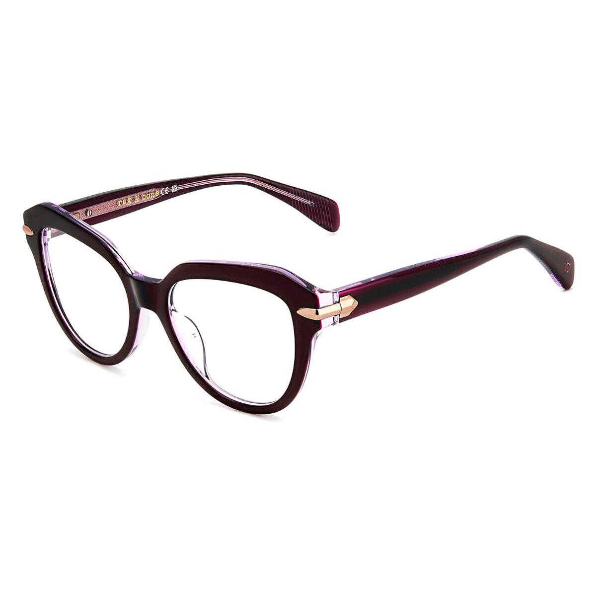 Rag Bone RNB3073 Eyeglasses Women Burgundy 50mm - Frame: Burgundy, Lens: Demo