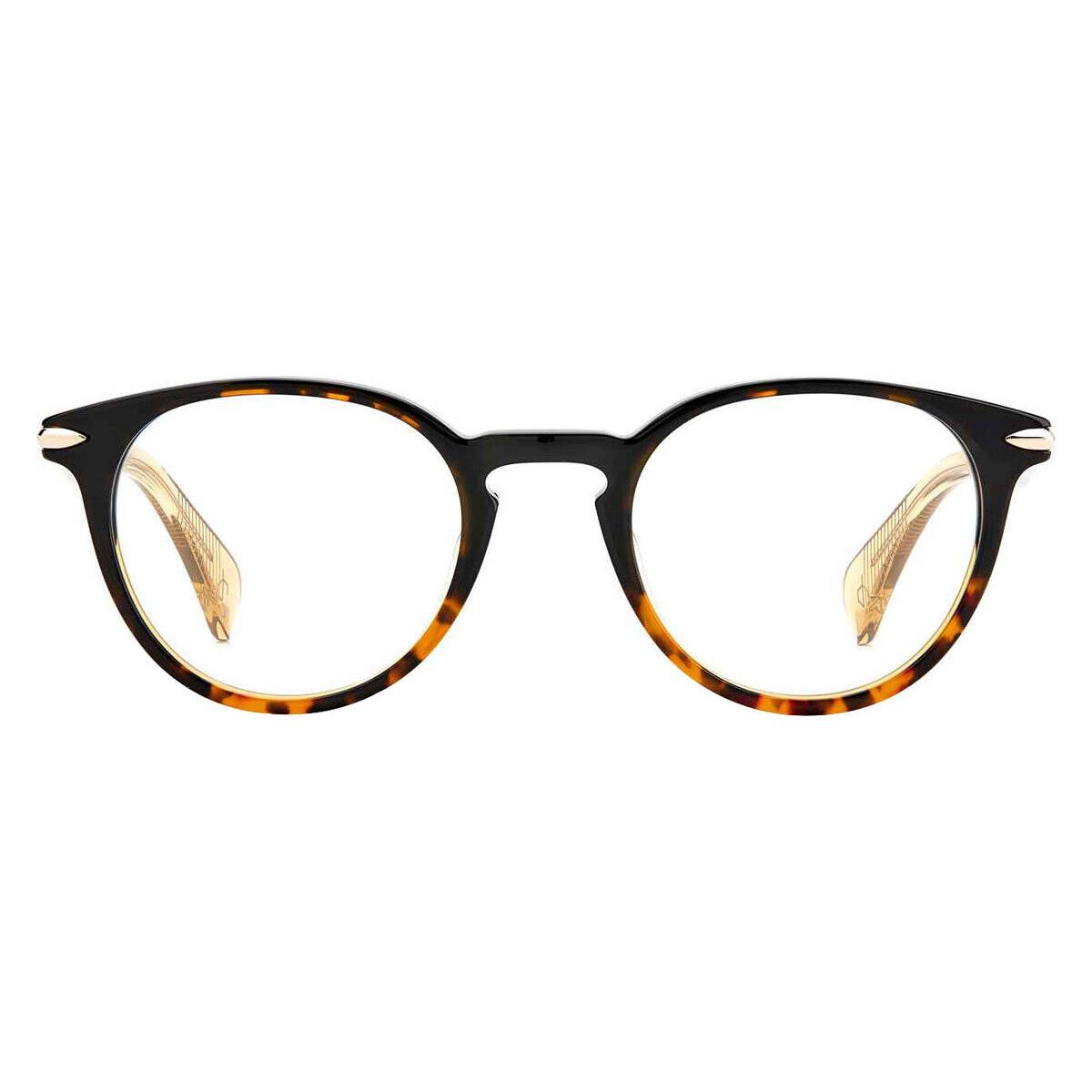 Rag Bone 8003 Eyeglasses Unisex Black Havana Oval 48mm