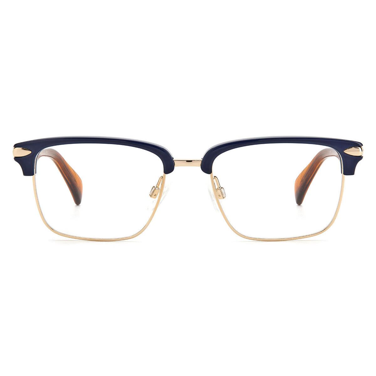 Rag Bone 7038/G Eyeglasses Men Blue Brown Square 51mm