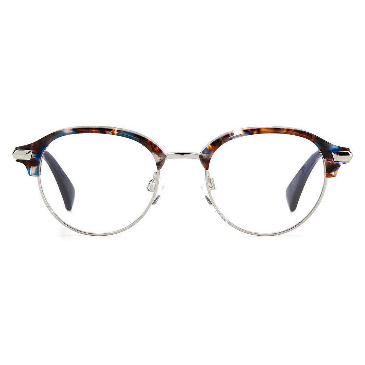 Rag Bone RNB8004 Eyeglasses Men Blue Havana Oval 48mm - Frame: Blue Havana, Lens: Demo