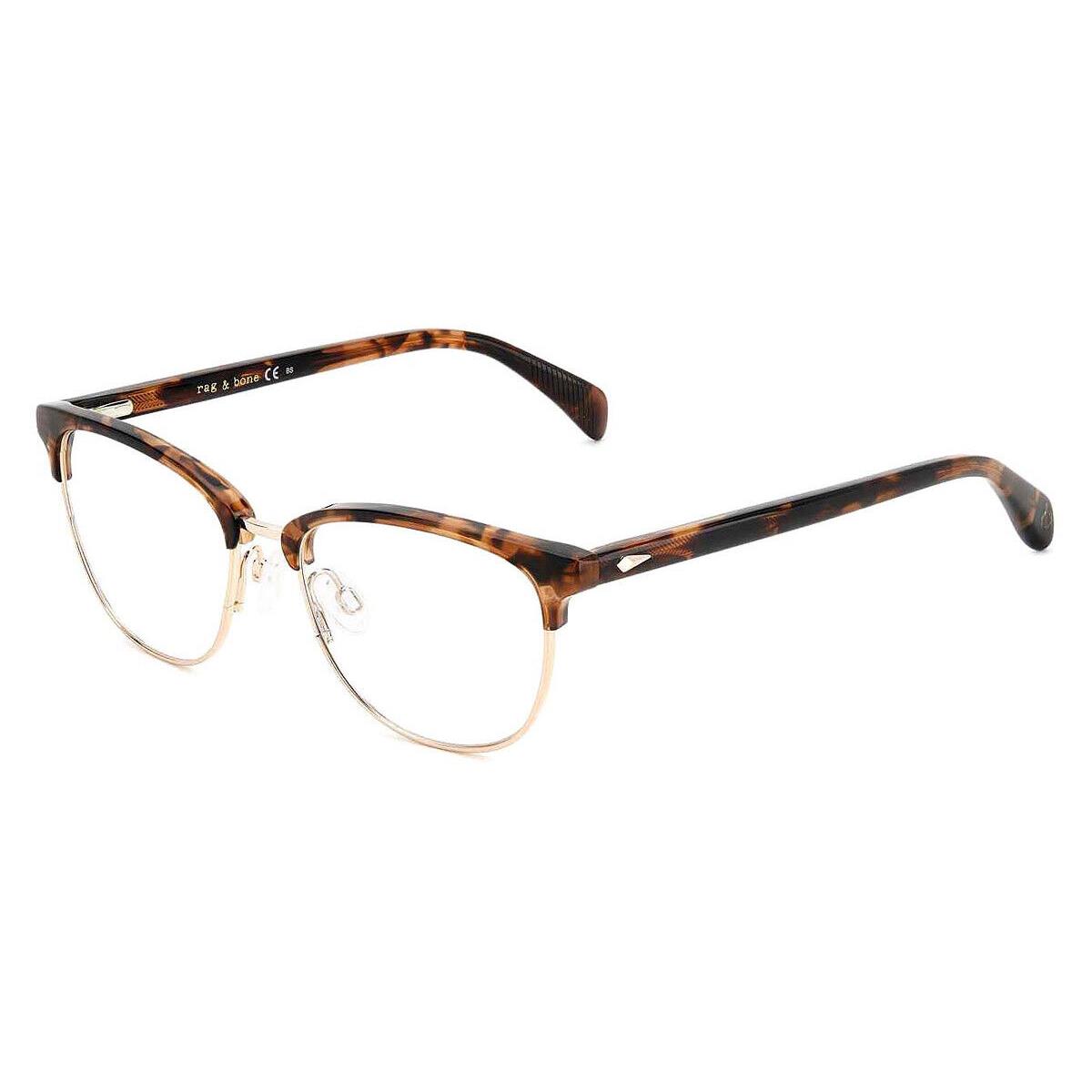 Rag Bone Rag Eyeglasses Women Havana 52mm - Frame: Havana, Lens: Demo