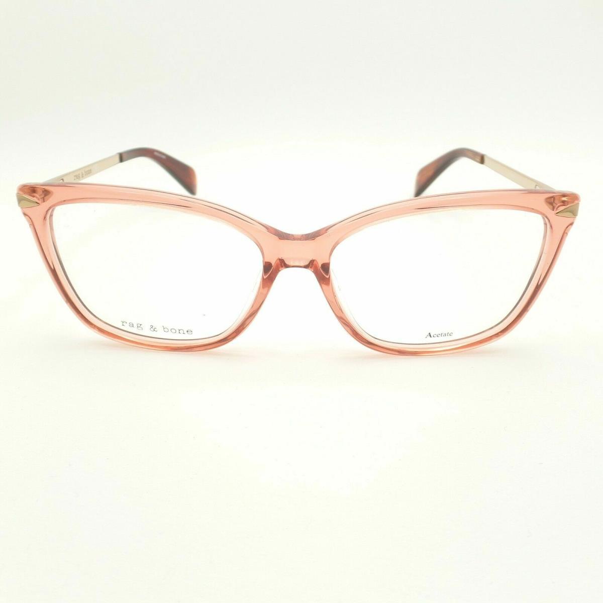 Rag Bone Eyeglasses Rnb 3010 1RL 52mm Peach Clear Women`s Ophthalmic Rx Frame