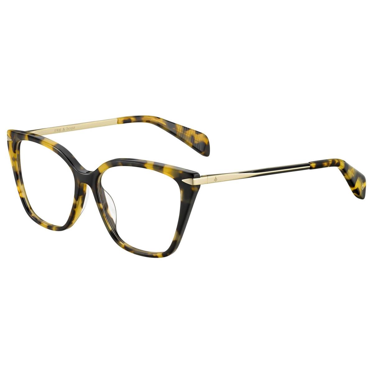 Rag Bone 3005 Cat Eye Eyeglasses Frame in Tortoise Havana Yellow Brown Gold 53mm