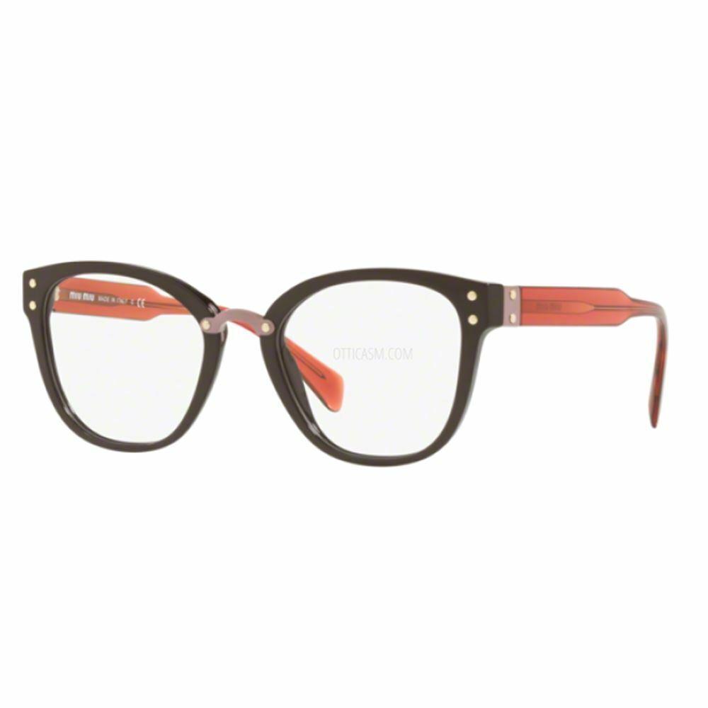 Miu Miu Women`s Eyeglasses Brown W/demo Lens MU04QV DH0101