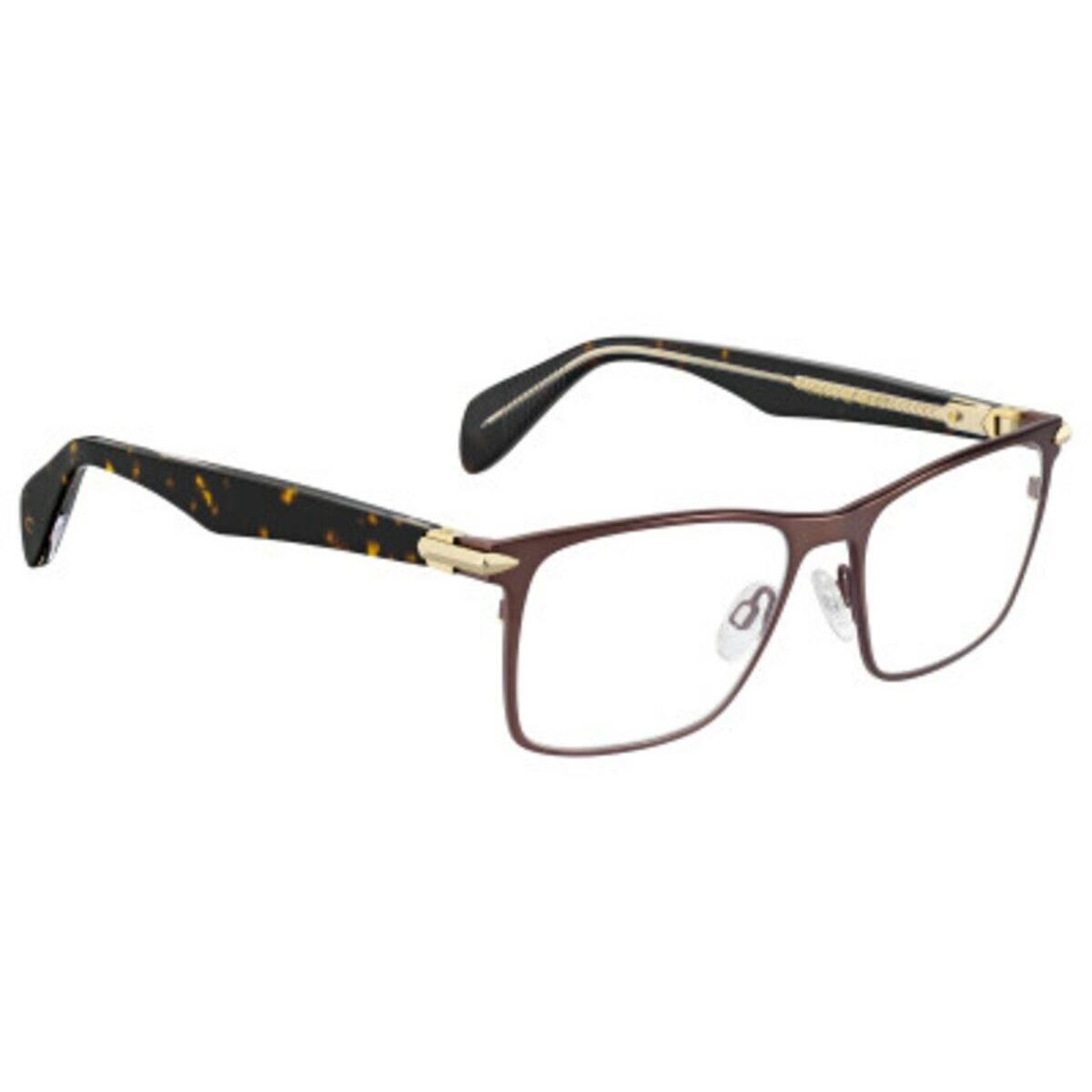 Rag Bone Eyeglasses Rnb 7009 Hgc 53m Mt Brown Titanium Men Ophthalmic Rx Frame - Matte Brown Havana, Frame: Brown