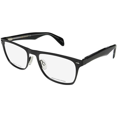 Rag Bone St/steel Eyeglasses Rnb 7011 003 52mm Men`s Black Ophthalmic Rx Frame