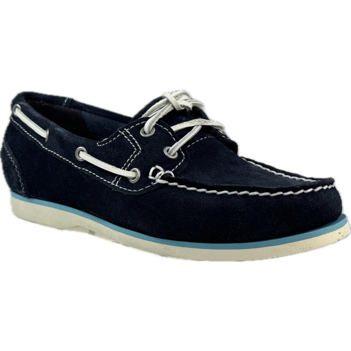 Timberland Ek.classic Women`s Navy Suede Boat Shoes Size 7 8223A