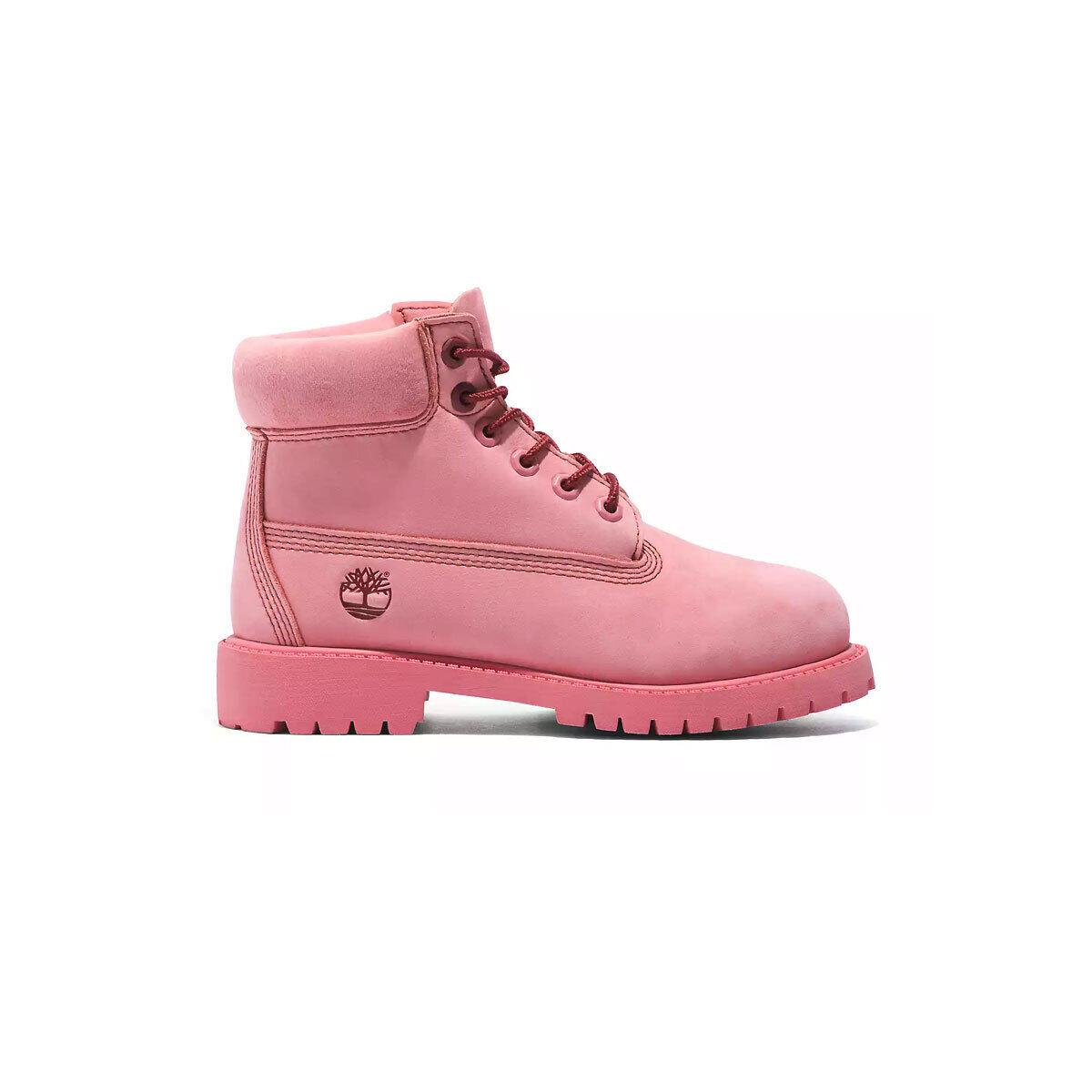 Timberland GS Premium 6-Inch Lace-up Waterproof Boots TB0A2R2SEAA Pink SZ 1Y-7Y - Pink Nubuck