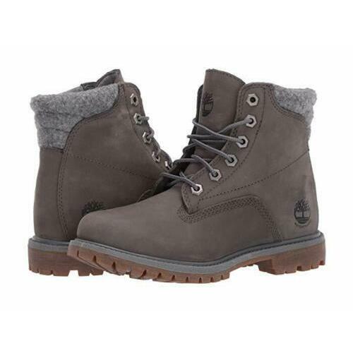 Timberland Women`s Waterville 6 Inch Grey Nubuck Short Ankle Boots Shoes 11