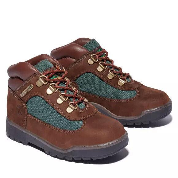 Timberland TB016737 Youth Kid`s Brown/ Olive Field Chukka Boots Shoes BS569