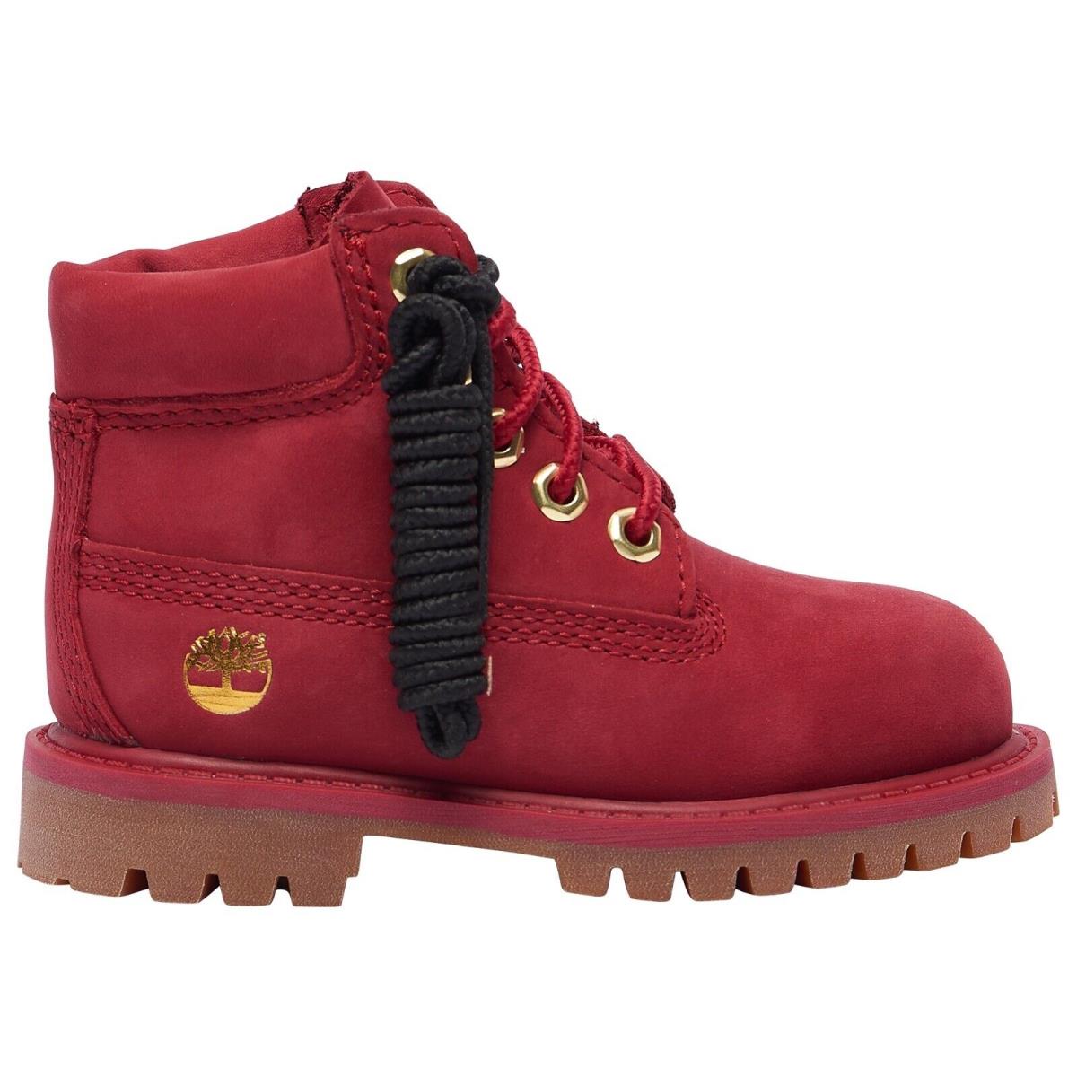 Timberland 6 Inch Premium Waterproof Boot `dark Red` Infants TB 0A42PR F41 - Red