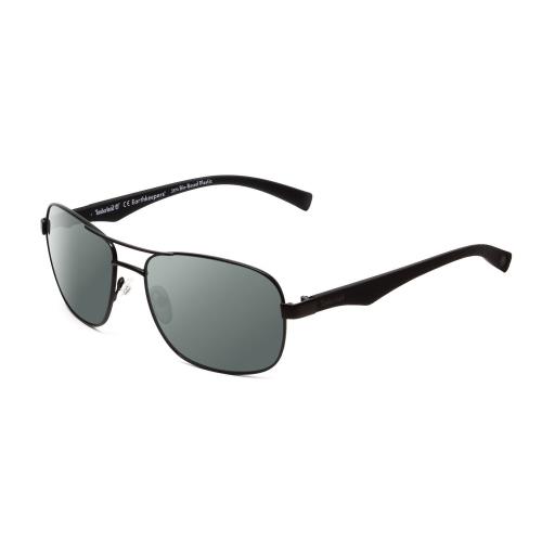 Timberland TB9136 Unisex Square Designer Polarized Sunglasses in Matte Black 59m Smoke Grey Polar