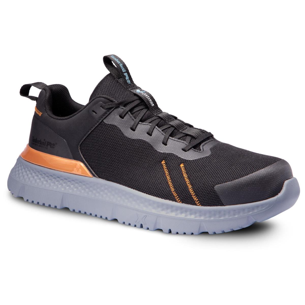 Timberland Pro Setra Low Men`s Comp Toe EH Slip Resistant Athletic Work Shoe - Black/Grey/Copper