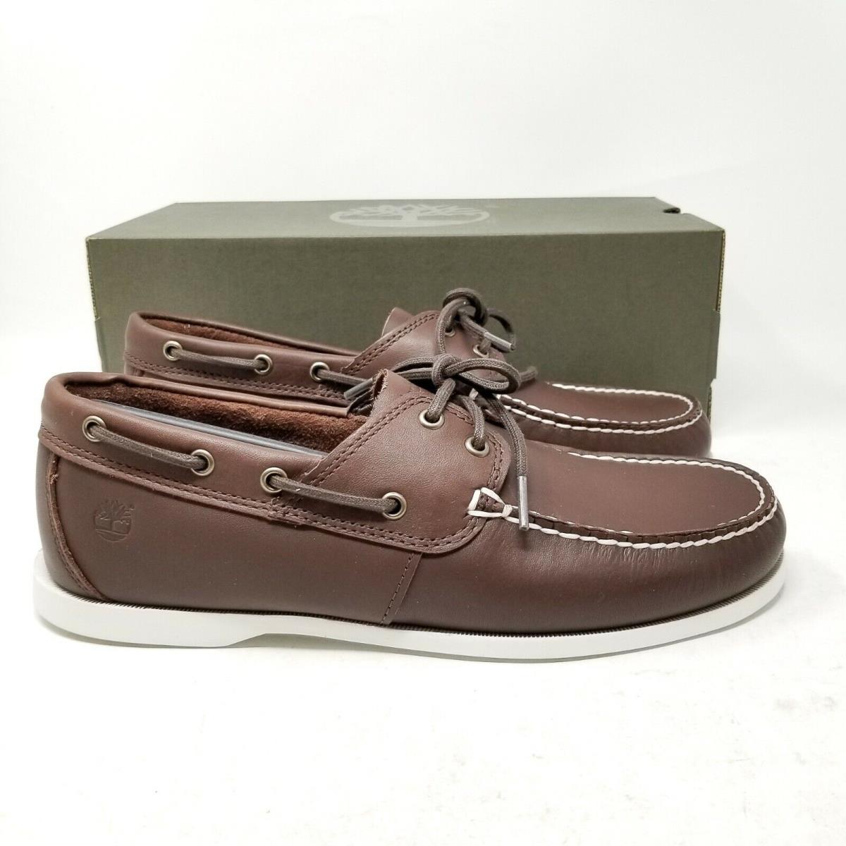 Timberland Classic Cedar Bay Boat Shoe Dark Brown White Sole TB0A199T D47 Casual