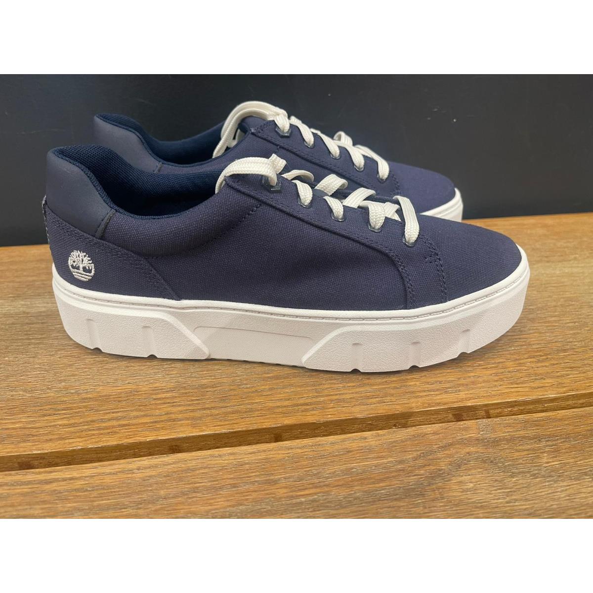 Timberland Women`s Laurel Court Low Lace Sneaker Navy Canvas A61GR All Sizes