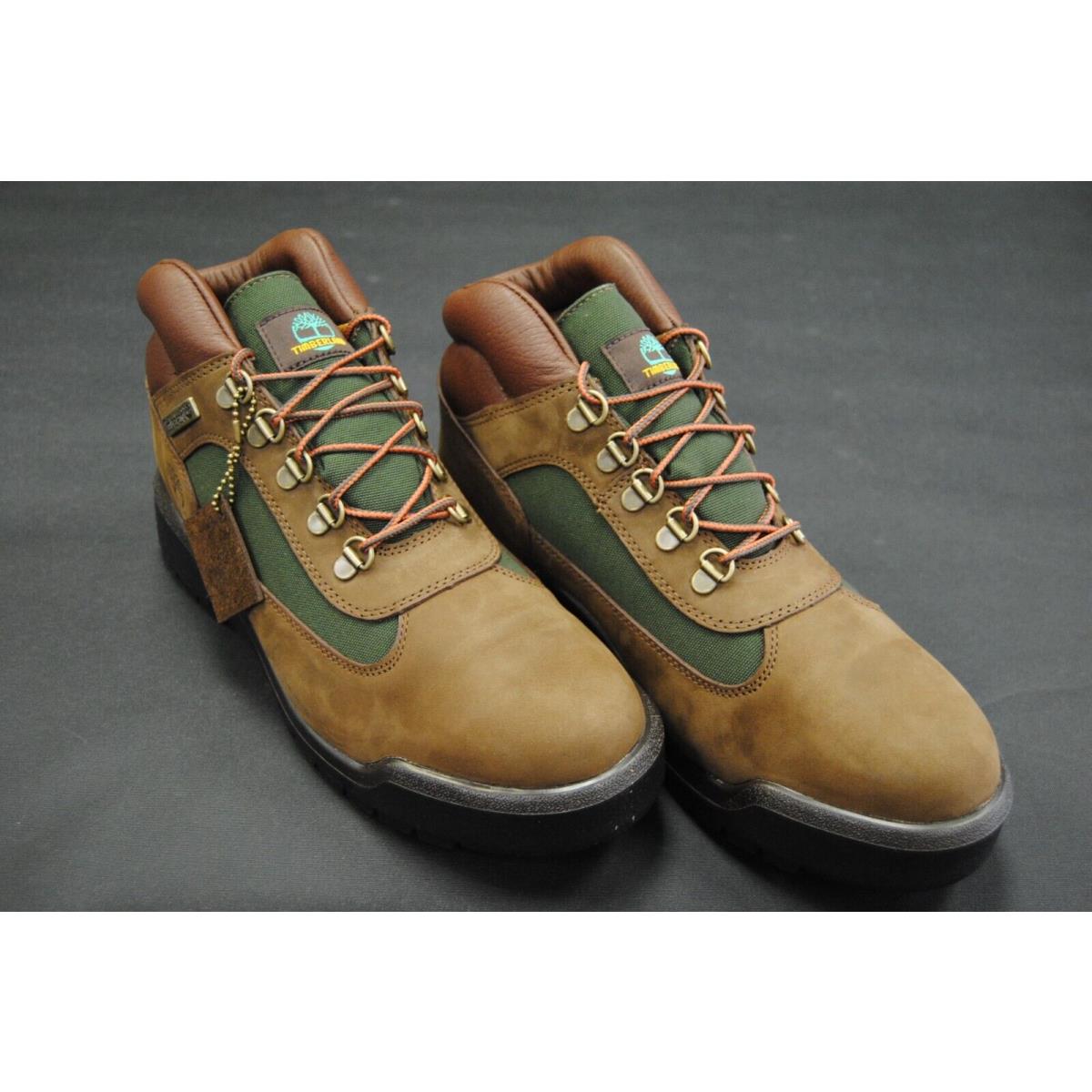 TB0 A18A6 Men`s Timberland WP LF Field Boots Dark Brown Green Nubuck TM105