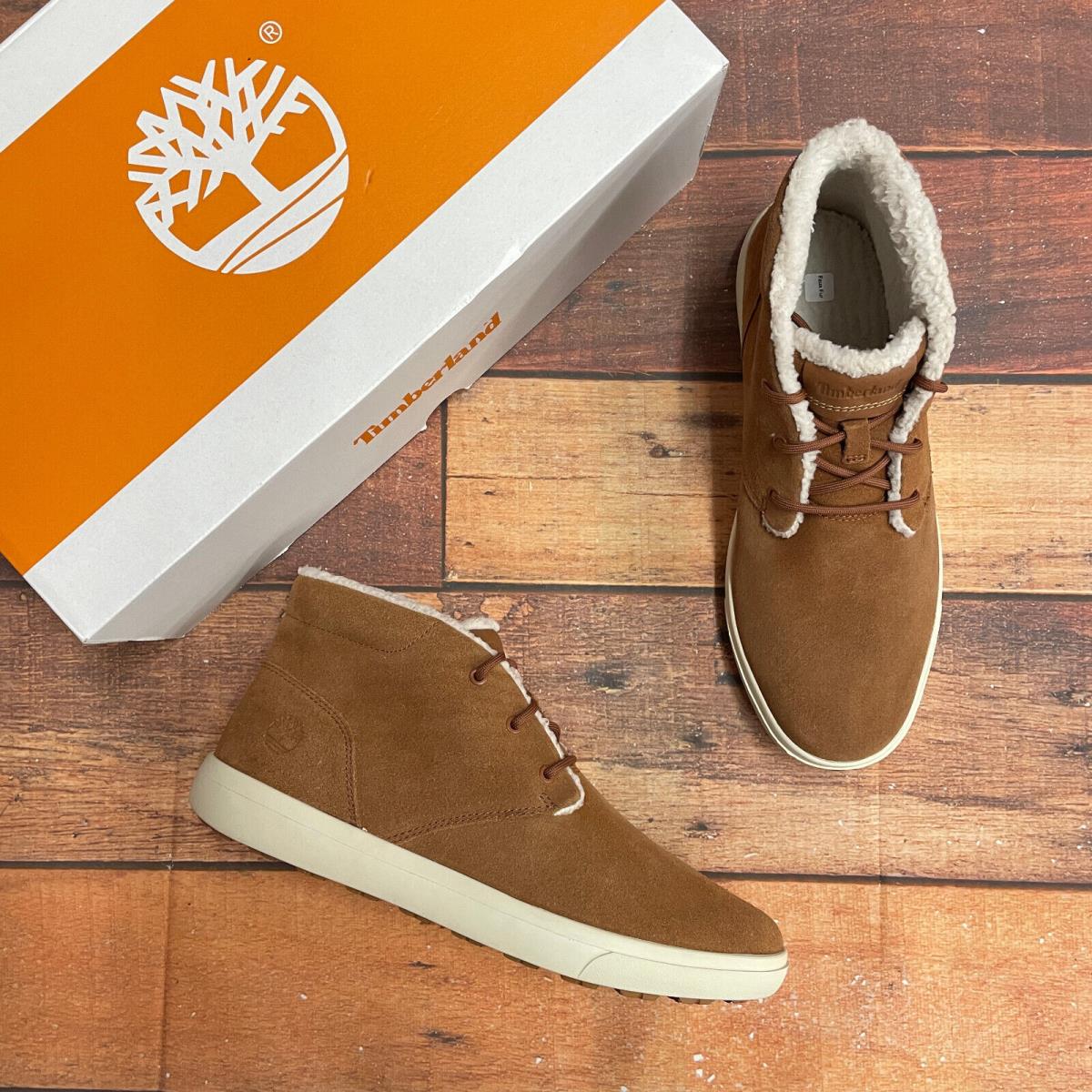 Timberland Men`s Ashwood Park Warm Lined Rust Suede Shoes A41FN