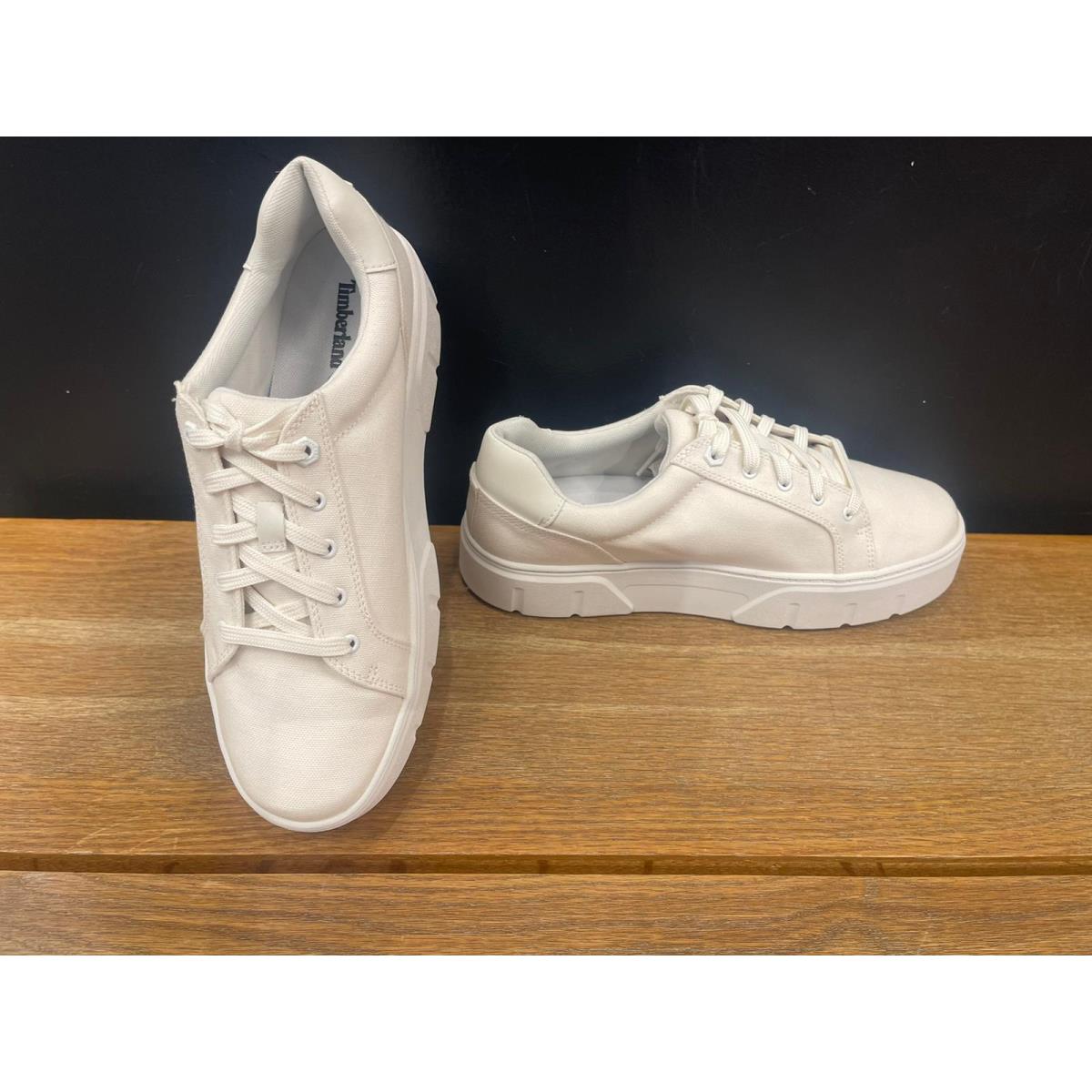 Timberland Women`s Laurel Court Low Lace Sneaker White Canvas A5ZHG All Sizes