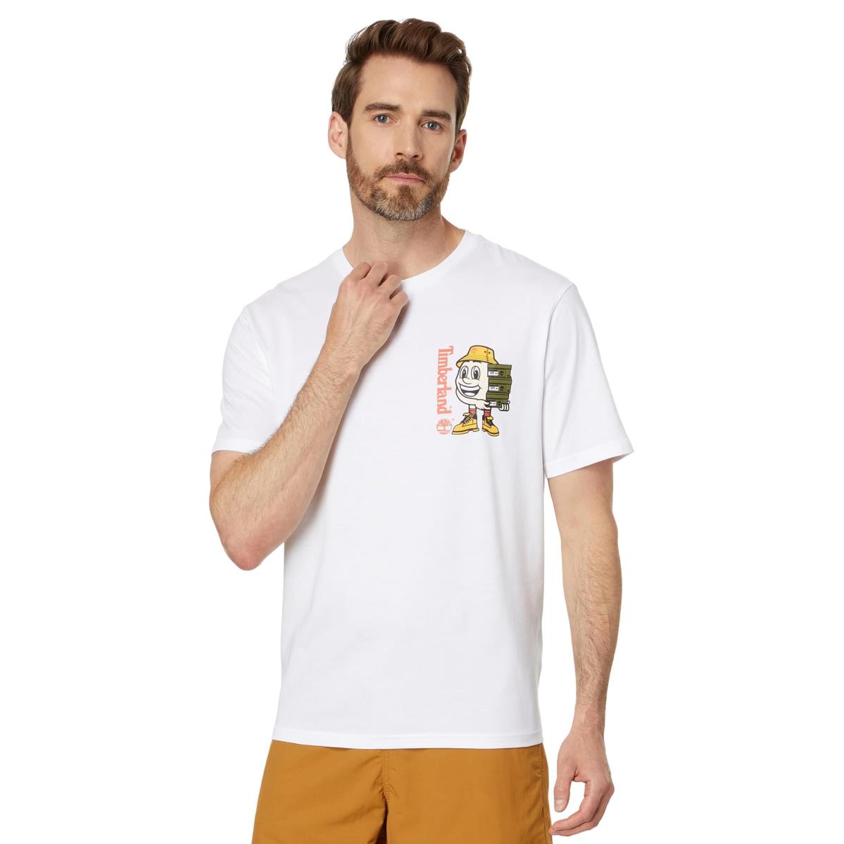 Man`s Shirts Tops Timberland Shoe Box Graphic Tee White