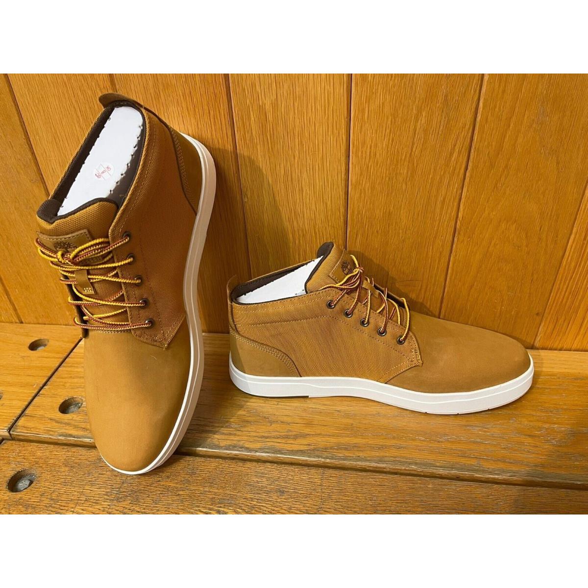 Timberland Men`s Davis Square Chukka Shoes Casual A1OI3 Wheat Nubuck All Sizes