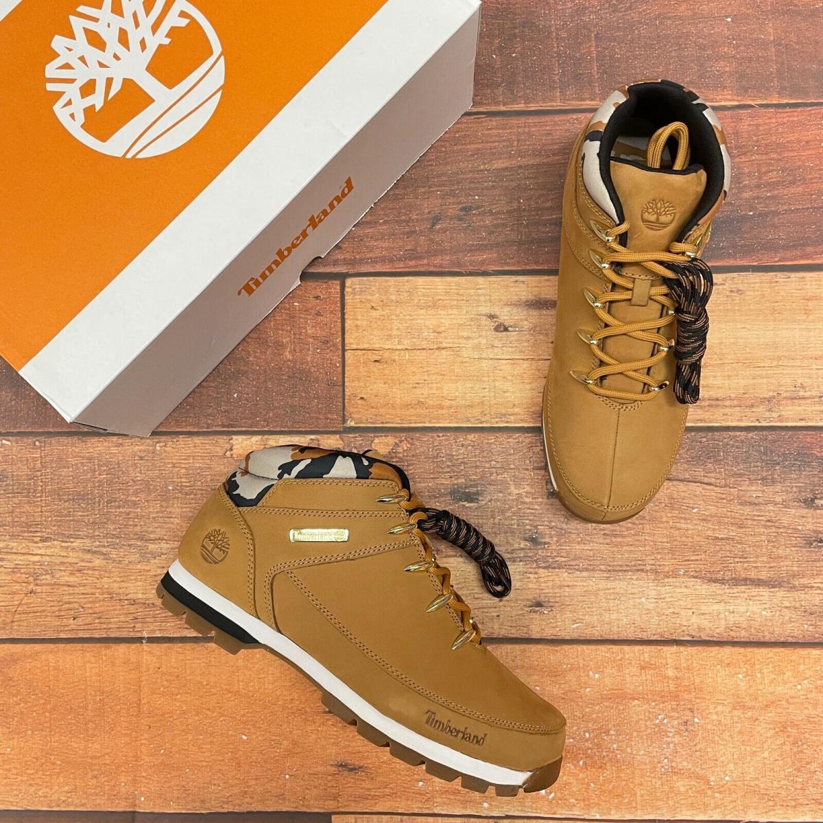 Timberland Men`s Euro Hiker Wheat Camo Leather Boots