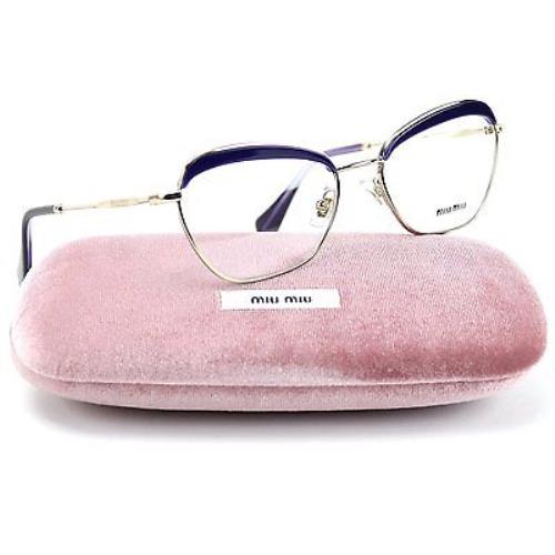 Miu Miu Vmu 51 NV Noir Eyeglasses TFI/1O1 Pale Gold / Violet Transparent 54mm