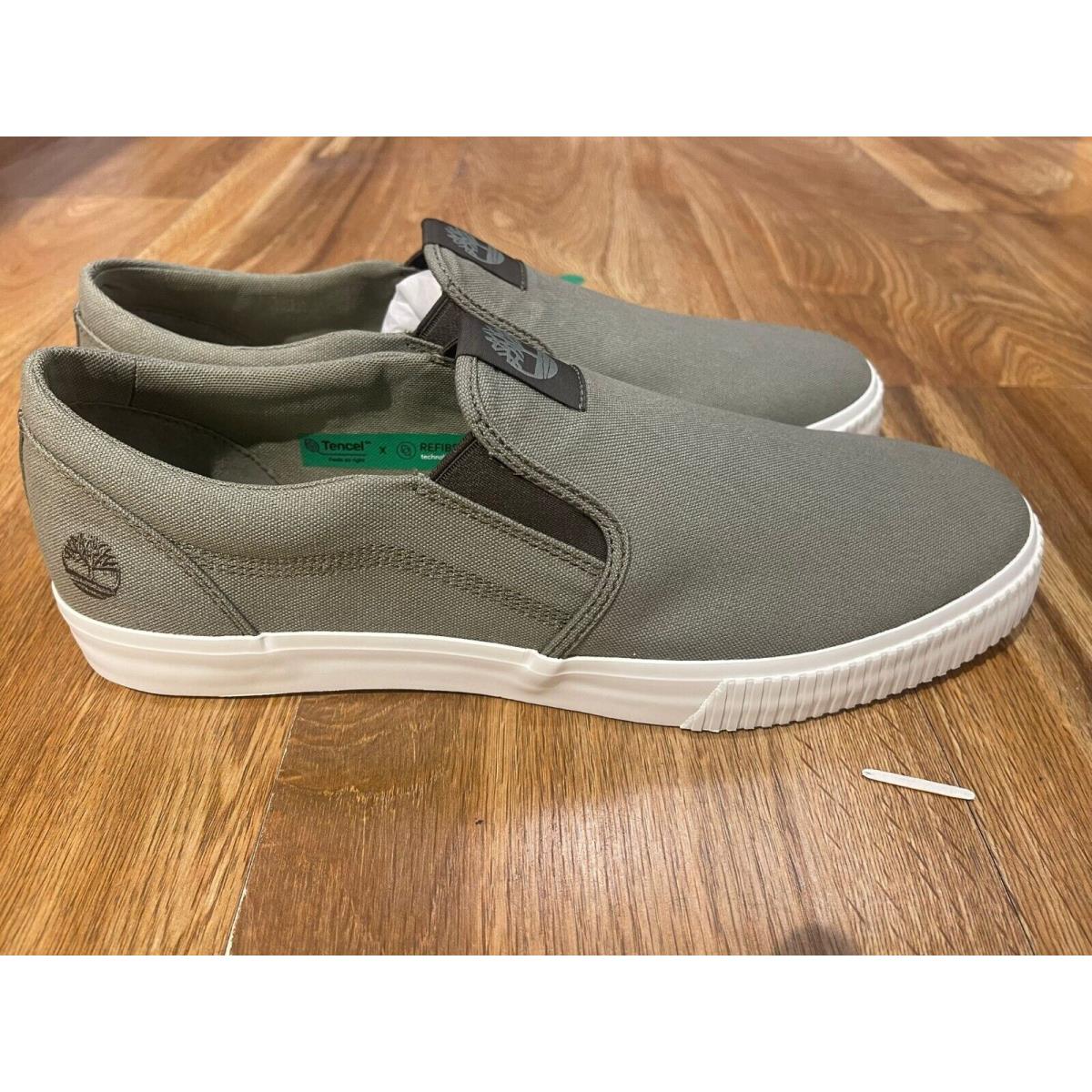 Timberland Men`s Mylo Bay Low Slip ON Sneaker Light Taupe Canvas A664S All Sizes