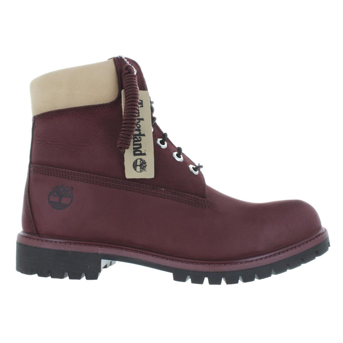 Timberland Men`s Premium 6 Inch Waterproof Burgundy Boots Multiple Size