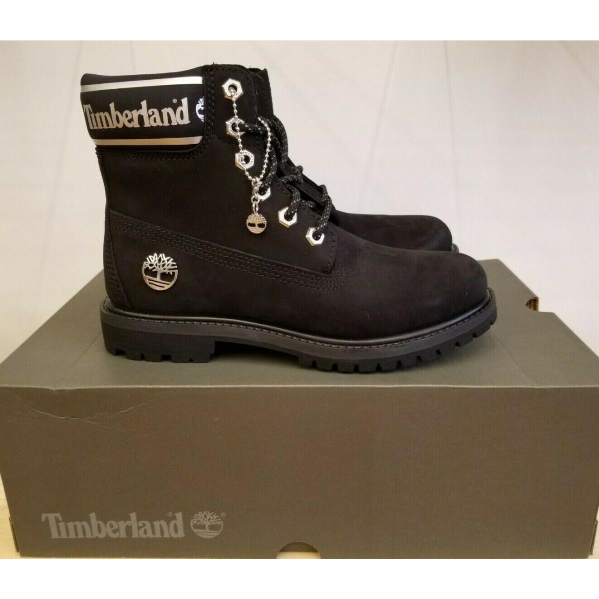 Timberland Pemium Black/ White Waterproof Winter Boots Shoes For Women