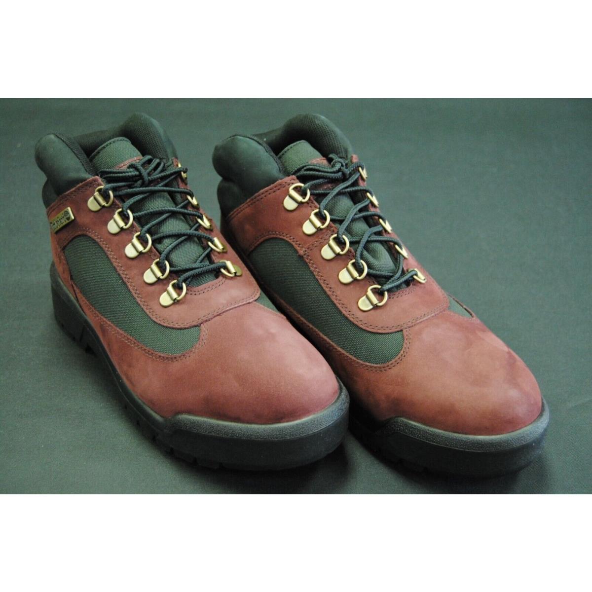 TB0 A5W6N C60 Men`s Timberland WP F/l Field Boots Burgundy Nubuck TM118